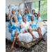Women's Satin Silk Bathrobe - Oblique V-Neck Kimono Robe in Sky Blue | BESDEL - Buy Online on GoSupps.com