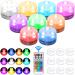 Daphomeu mini underwater light RGB mini LED lights waterproof for aquarium pool garden wedding party and Christmas decoration - LED tea lights with remote control