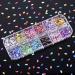 1200 Pieces 12 Colors Shiny Nail Art Rhinestones Horse Eye Rhinestones Flat Back Nail Gems Decorations Supplies with Box - Buy Online on GoSupps.com