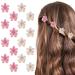 cobee 16PCS Flower Hair Clips Crystal Rhinestone Petal Hair Clip Small Hair Clips Mini Hair Claw Clips Fashion Hair Accessories for Women Girls Birthday and Wedding Party Daily (Beige Pink)