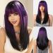 Testar Lila wigs for women for women Lila black wigs with pony natural color looking heat -resistant synthetic fiber women wigs for every occasion ombre purple blacks