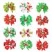 Sibba Hair Bows 3 Inch Toddler Red Green Alloy Clips 12 Pieces Braid Barrettes Ponytail Alligator Headwear Headpiece Lolita Halloween Christmas Easter Party Easter Party Accessories For Girls Christmas Pattern