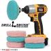 Drill Brush Set - Bathroom Cleaning Supplies with 3x Pink and 3x Light Blue Scrub Pads for Shower, Bathtub, Sink, Glass, and Hard Water Stain Removal - Buy Online on GoSupps.com