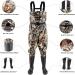 Night Cat Waterproof Chest Wader with Boots Belt - Camo Nylon PVC Wader for Men Women (US Men 6 / Women 7) - Buy Online on GoSupps.com