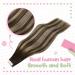 Youngsee Ombre Tape Extensions - Real Hair 35cm Balayage Extensions - Dark Brown & Ash Blonde Seamless Tape-in Hair Extensions for Women - 50g #4/18/4 - Buy Online on GoSupps.com