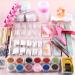 Acrylic Nail Kit with Everything 12 Colors Acrylic Powder Liquid Brush Glitter File Tips Gel Nail Art Tools Kit Acrylic Nail Kit with Everything Professional for Nail Beginners Supplies