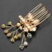 Tlily Hair Jewelry Gold Women Crystal Comb Bride Hair Accessories Handmade Wedding Flower Hair Comb Headdress - Buy Online on GoSupps.com