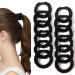 Silk Hair Ties Satin Scrunchies - Black Small Mini Scrunchy for Women Thick Hair Accessories Cute Soft No Slip Hair Elastics Ponytail Holder for Curly Hair No Damage Hairties Gift for Girls