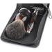 High-Quality Double-Sided Razor Planer Set for Men | Pure Black Leather Brush & Stand | Perfect Grooming Gift - Buy Online on GoSupps.com
