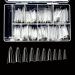 VIVACE Clear Long Stiletto 500pcs Artificial Fake Gel Nail Tips 10 Sizes With Clear Plastic Case For Nail Salon Clear L.Stiletto