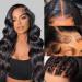 Upgraded Glueless Wigs Bleached knots Body Wave 13x4 Pre Cut Lace Front Wigs Human Hair 200% Density Brazilian Human Hair For Women Pre Plucked With Baby Hair Natural Black Color 26 Inch 26 Inch 13x4 Lace Body Wave Wig