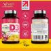 Kids Vitamin D3 1000 iu High Strength - Raspberry Flavour Chewables for 4-12 Years - Vegan Society Registered - 2 Months Supply - Made in UK - Buy Online on GoSupps.com