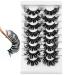 25mm Lashes Dramatic 6D Faux Mink Lashes Fluffy Volume Eyelashes 8 Pairs Pack Fake Eyelashes for Women 8-45A