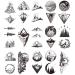 Ooopsiun 20 Sheets Black Mountain Temporary Tattoos for Adult Men Women   Waterproof Fake Tattoos Body Art Sticker for Hand Neck Wrist Arm