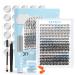 DIY Lash Extension Kit Lash Clusters with 300Pcs Individual Lashes 5ml Black Cluster Lash Glue Remover 1 Lash Applicator for DIY Eyelash Extension at Home(20D+40D+50D-9-16Mix&Black Glue) D-Mix (9-16mm) 20D+40D+50D & Black Glue