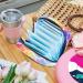 Buy Fish Scale Storage Bag | Stylish Menstrual Cup Pouch for Women & Girls | Nursing Pillow in Rosy Blue Purple - Buy Online on GoSupps.com