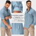 Men's Safari Shirt - UPF 50+ UV Protection Long-Sleeved Hiking & Outdoor Button-Down | Breathable Fast Drying Casual Shirt in Blue - Buy Online on GoSupps.com