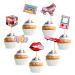 Unimall Global 29 90s Cupcake Topper cake cover girl Years of cake decoration accessories for decade throwback hip hop party decorations party decoration