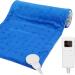 Riogoo Electric Heating Pillow for Back Pain Relief - 30x60cm Soft Cushion 5 Heat Levels & 4 Timers (Neck & Shoulders) - Blue - International Shipping Available - Buy Online on GoSupps.com