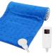 Riogoo Electric heating pillows to relieve back pain 30 x 60cm soft heating cushion 5 heating levels 4 timers for neck shoulders blue