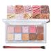 Erinde 10 colors glitter eyes shadow pallet shimmer glitter eyeshadow palette long-lasting eye highlight palette highly pigmented & waterproof Korean eyes makeup set with brush #13-c