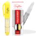 Sewphee Washable Fabric Markers for Sewing 2-Pack Yellow and White Sewing Chalk Marker for Detailed Markup Ergonomic Tailors Chalk Fabric Markers Sewing Supplies and Accessories White/Yellow