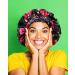 Soft Satin Head Scarf Sleeping Cap - 2 pc Set for Women with Long Curly Hair, Braids - Chic Pattern Headwear - Buy Online on GoSupps.com