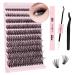 Eyelashes Extensions Set B & Q 200 PCs eyelash extensions set 0.07d 8-18mix 40d eyelash extension set eyelash set lash glue removal and applicators for eyelash extension beginners (SET-40D MIX) 8-18Mix 200PCS-40D