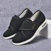 W&LESVAGO Women's Diabetic Walking Shoes - Wide Width Adjustable Non-Slip Sneakers with Air Cushion for Plantar Fasciitis - Size 6.5 Wide - Black - Buy Online on GoSupps.com