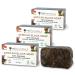 PraNaturals 100% Organic Raw African Black Soap 3x 200g Ethically Sourced and Handcrafted in Ghana For All Skin Types Detoxifying and Anti-Ageing All Pure Natural Lotion Vegan Unprocessed