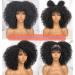 CurlCoo Short Curly Afro Wig with Bangs for Black Women - 14 Inch Synthetic Heat Resistant Full Wig in Black - Buy Online on GoSupps.com