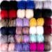 SIQUK 40 Pieces Faux Fur Pom Pom DIY Faux Fox Fur Fluffy Pom Pom with Elastic Loop for Hats Scarves Gloves Bags Accessories(20 Bright Colors  2 Pcs for Each Color)