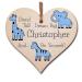The Plum Penguin Personalised Handmade Wooden Hanging Heart Plaque Gift Be Brave Dream Big And Be Yourself new baby present new parents blue nursery wall decoration Blue Safari Animals - Personalised