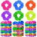 Yunlly 96 Pcs 80s Neon Scrunchies Elastic Hair Solid Scrunchy Ponytail Scrunchies for Women with Thick Elastic Bands Bobbles Soft Neon Hair Ties Hair Neon Accessories for Girl  6 Colors