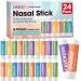 AZEN Nasal Sticks (24 Pack) Portable Inhaler Stick for Nasal Congestion Relief Focus Boost Non-Medicated Refreshing Vapors with Essential Oils
