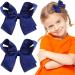Sibba Ribbon Hair Bows Clips Barrettes 6 Inch Vintage Ponytail Holder Cheerleading Hairpin - 2 PCS Dark Blue - Buy Online on GoSupps.com