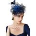 Artideco Fascinators Hut Women Cocktail Party Fascinator Hair Reifts English Tea Party Accessories (Dark Blue) Unity size Dark Blue