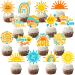 Here Comes the Sun Cupcake Toppers 48Pcs Sunshine Party Cupcake Picks Sun Themed Birthday Party Decorations Here Comes the Son Cake Picks for Sunshine first Baby Shower Supplies