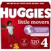 Huggies Little Movers Baby Diapers Size 4 Mega Colossal 120 Ct Size 4 (120 Count)
