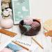 Handmade Wooden Yarn Bowl with 12 Crochet Hooks - Dark Brown 7x7x3 Inch - Crocheting & Knitting Storage and DIY Crafts Tools - Buy Online on GoSupps.com