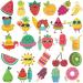 Ooopsiun Summer Glitter Fruit Temporary Tattoos for Kids - 110 Glitter Styles Watermelon Strawberry Pineapple Tattoos Sticker for Boys Girls Birthday Party Favors