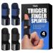 Meto Finger Splints for Trigger Finger (4 Count) Finger Brace for Straightening Support Broken Fingers or Arthritis Relief. Trigger Finger Splint for Middle Finger and Other Fingers (Black & Blue) 2 Black & 2 Blue