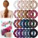 22 Pieces Colorful Velvet Scrunchies for Toddler Girls Women Small Scrunchies for Thick Thin Hair Soft Velvet Elastic Hair Ties Bands Ponytail Holder Hair Accessory for Kids with Storage Bag (Classic Colors)