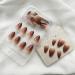 Brown Almond Press On Nails - Short Gradient Acrylic False Nails | Glossy Full Cover for Women - Fall Winter Collection - Buy Online on GoSupps.com