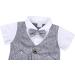 AmzBarley Baby Boys Gentleman Outfit Suit | Kids Dress Shirt Pants Vest Bowtie Romper | Grey 2-3 Years - Buy Online on GoSupps.com