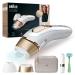 Braun IPL Silk Expert Pro 5 hair removal device women 2 attachments visible hair removal designed in Germany facial hair remover alternative to laser hair removal PL5159 white/gold