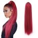 MEIRIYFA Red Ponytail Extension Long Straight Drawstring Ponytail Extensions for Women - 63 cm