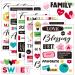 30 Sheet Family Friend Theme Scrapbooking Sticker Decals 500 Pieces Waterproof Vinyl Happy Family Friend Memories Sticker Decor for Family Album Scrapbooking Embellishment Art Project (Family Theme)