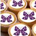 24 edible PRE CUT pink spot butterflies butterfly style kids childrens party decorations Wafer Paper Cupcake Fairy Cake Toppers