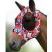 Harrison Howard Super Comfort Stretchy Fly Mask Large Eye Space With UV Protection Skin with Breatathability Orange Geo-Print Medium Orange